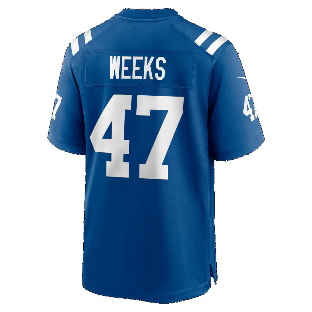 IN.Colts #47 West Weeks Royal Team Game jersey BUTLER