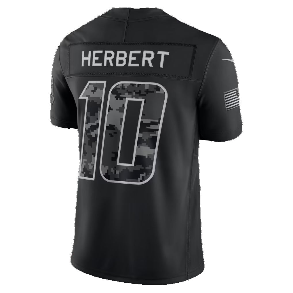 LA.Chargers #10 Justin Herbert Black 2026 Salute to Service Stitched Limited jersey BUTLER
