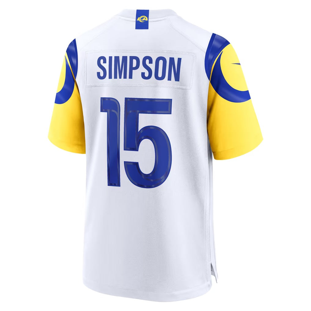 LA.Rams #15 Ty Simpson White Game jersey BUTLER