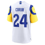 LA.Rams #24 Blake Corum White Game jersey BUTLER