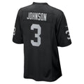 LV.Raiders #3 Taron Johnson Black Team Game jersey BUTLER