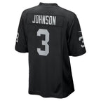 LV.Raiders #3 Taron Johnson Black Team Game jersey BUTLER