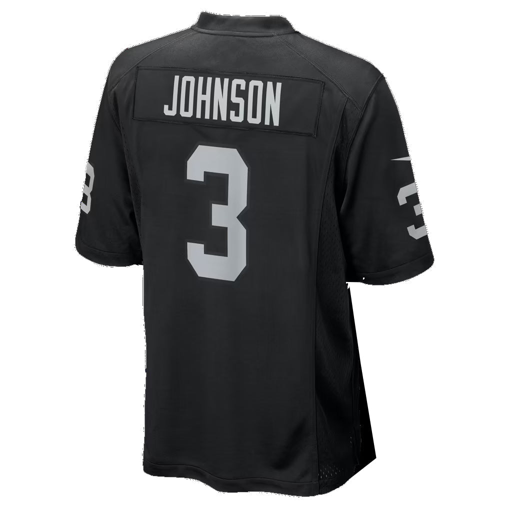 LV.Raiders #3 Taron Johnson Black Team Game jersey BUTLER
