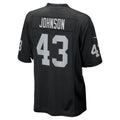 LV.Raiders #43 Dalton Johnson Black Team Game jersey BUTLER