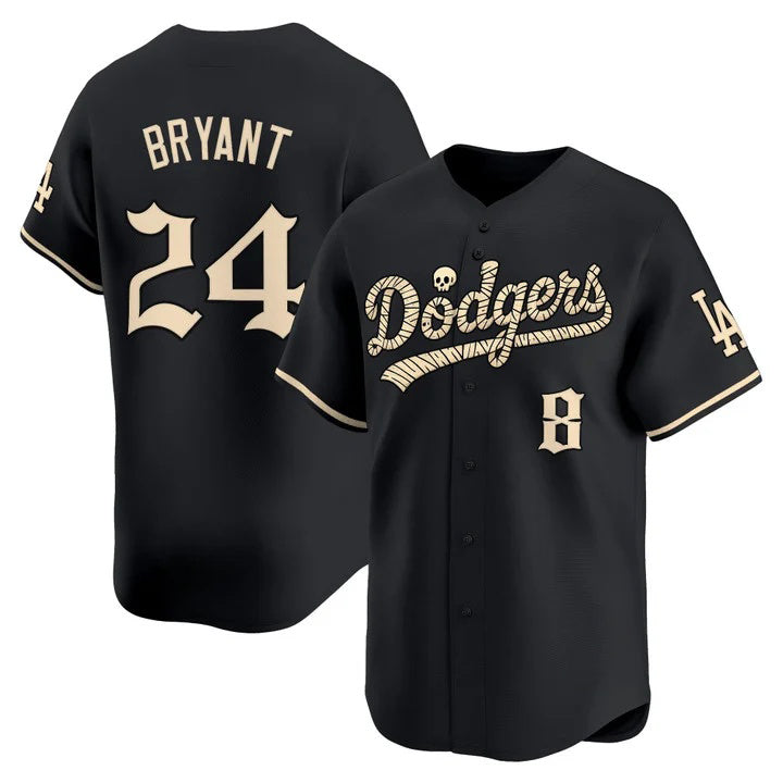 Los Angeles Dodgers Front #8 Back #24 Kobe Bryant Black 'Halloween Mummy Edition' Premier Limited Stitched Baseballjersey BUTLER