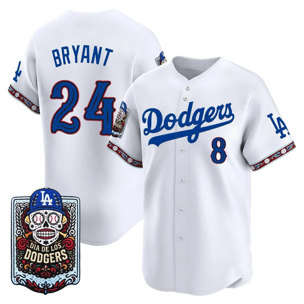 Los Angeles Dodgers Front #8 Back #24 Kobe Bryant x Dia De Los Muertos White 2026 Baseballjersey BUTLER