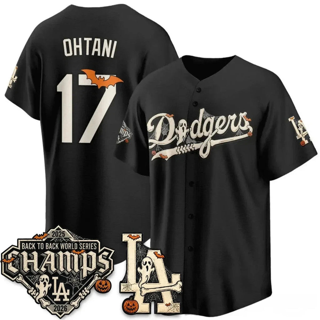 Los Angeles Dodgers #17 Shohei Ohtani Black Halloween 2026 Baseballjersey BUTLER