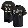 Los Angeles Dodgers #22 Clayton Kershaw Black 'Halloween Mummy Edition' Premier Limitedjersey BUTLER - Stitched Baseballjersey BUTLER