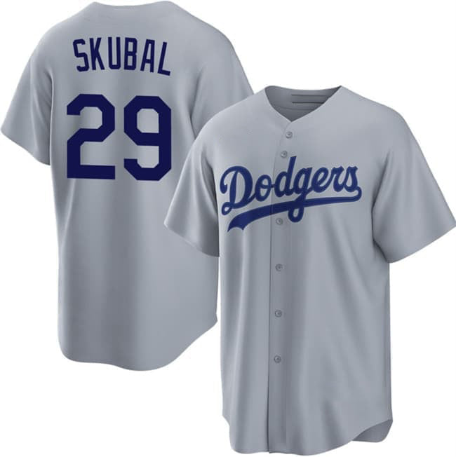 Los Angeles Dodgers #29 Tarik Skubal Gray Cool Base Stitched Jersey BUTLER