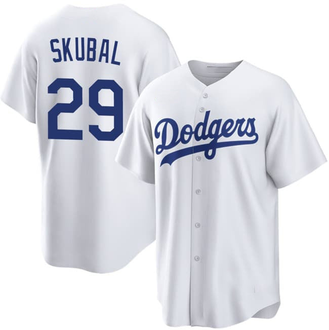 Los Angeles Dodgers #29 Tarik Skubal White Cool Base Stitched Jersey BUTLER