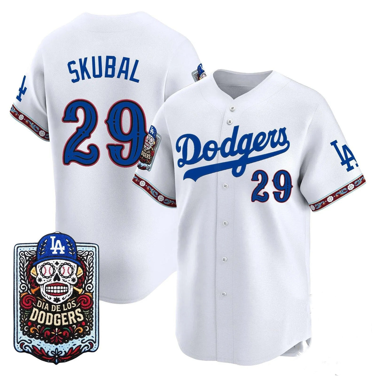 Los Angeles Dodgers #29 Tarik Skubal x Dia De Los Muertos White 2026 Baseballjersey BUTLER