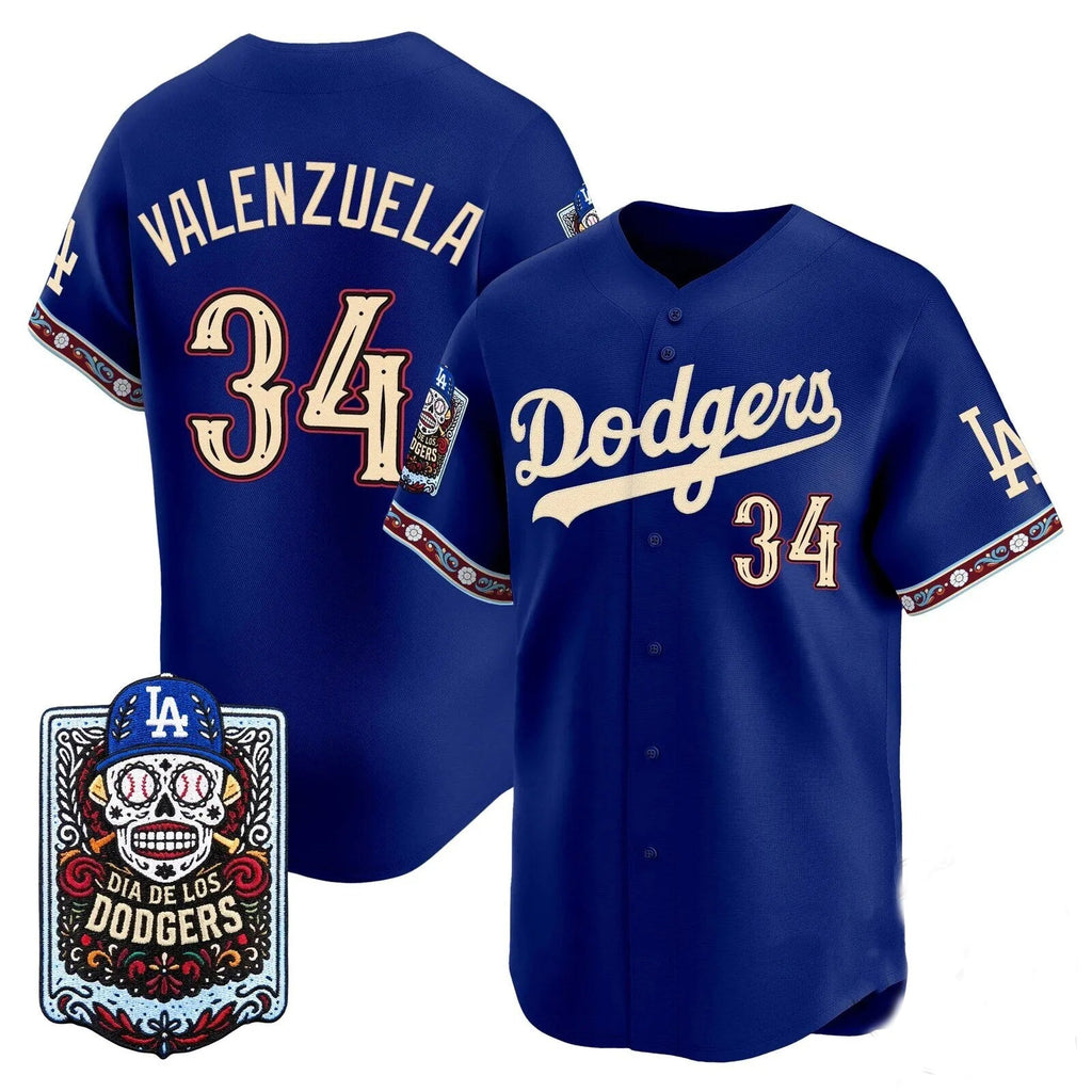 Los Angeles Dodgers #34 Fernando Valenzuela x Dia De Los Muertos Royal 2026 Baseballjersey BUTLER
