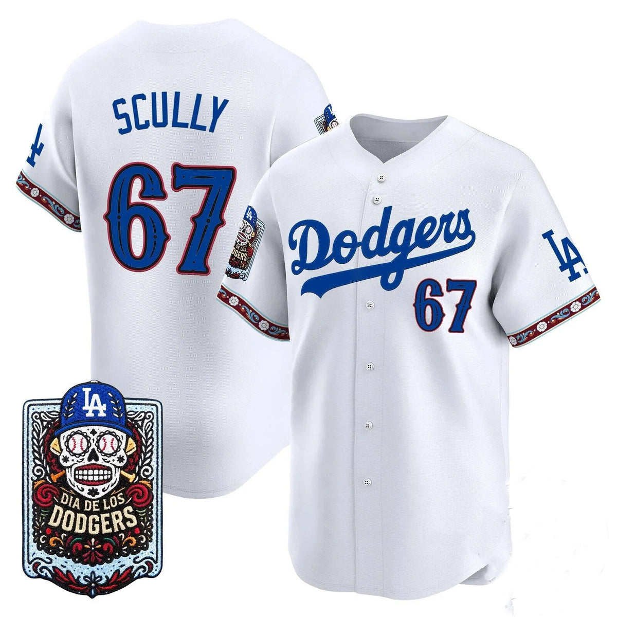 Los Angeles Dodgers #67 Vin Scully x Dia De Los Muertos White 2026 Baseballjersey BUTLER