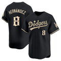 Los Angeles Dodgers #8 Enrique Hernandez Black 'Halloween Mummy Edition' Premier Limitedjersey BUTLER - Stitched Baseballjersey BUTLER