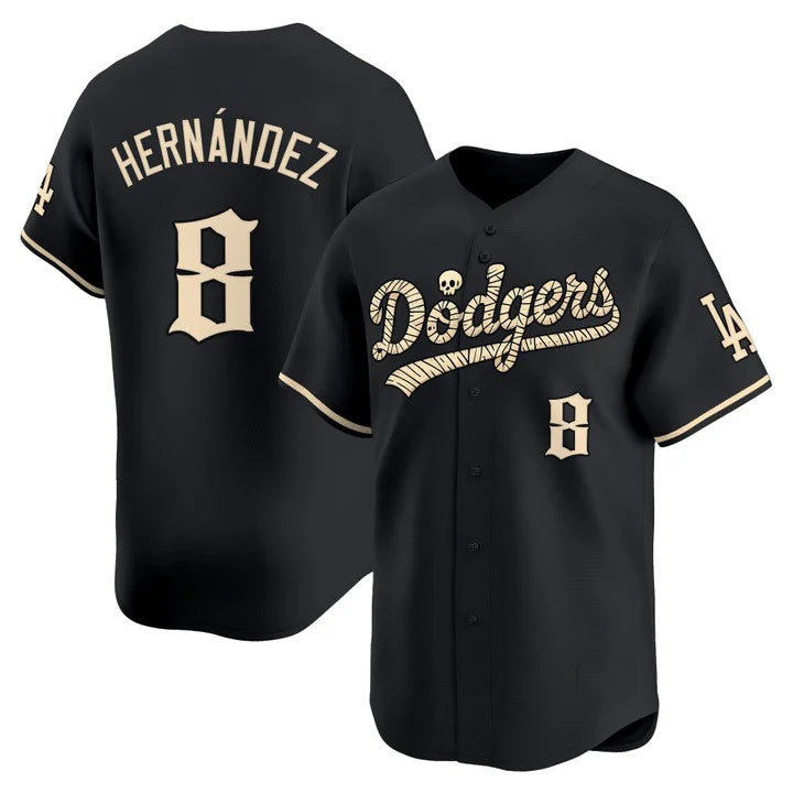 Los Angeles Dodgers #8 Enrique Hernandez Black 'Halloween Mummy Edition' Premier Limitedjersey BUTLER - Stitched Baseballjersey BUTLER