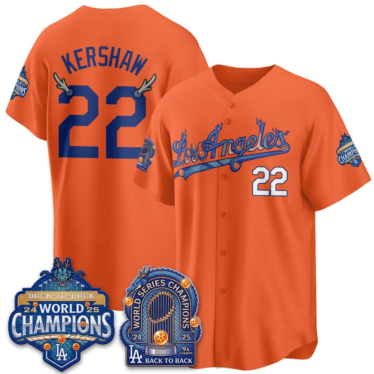 Los Angeles Dodgers #22 Clayton Kershaw DB Night Orange BUTLER 2026 Vapor Jersey - Stitched