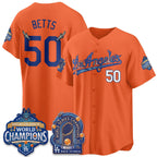 Los Angeles Dodgers #50 Mookie Betts DB Night Orange BUTLER 2026 Vapor Jersey - Stitched