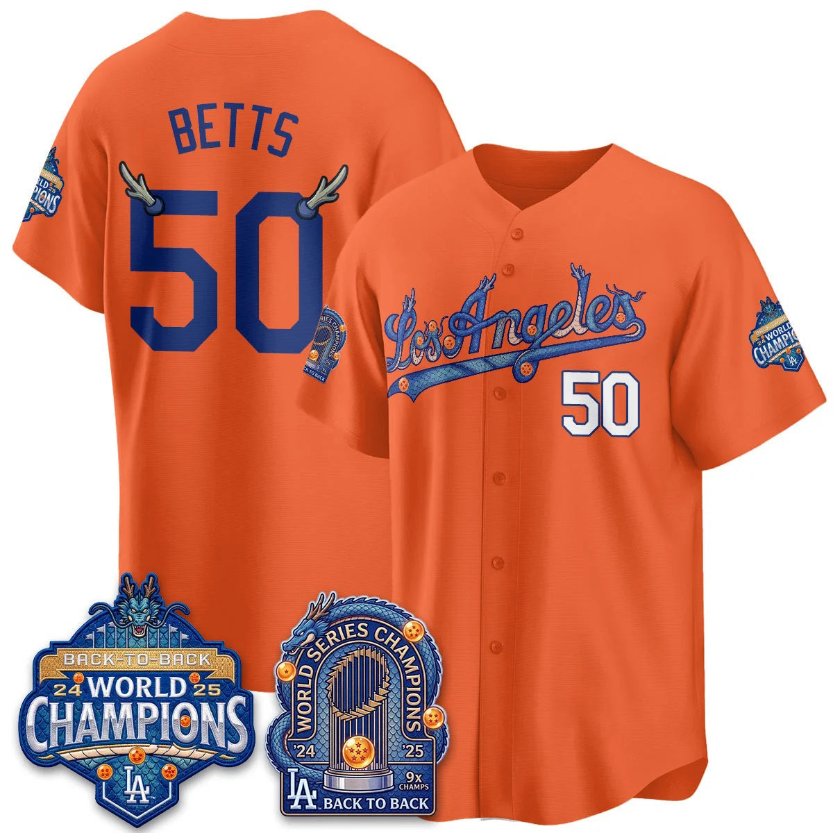 Los Angeles Dodgers #50 Mookie Betts DB Night Orange BUTLER 2026 Vapor Jersey - Stitched