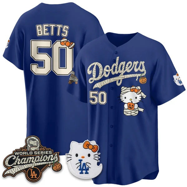 Los Angeles Dodgers #50 Mookie Betts Royal BUTLER Halloween 2026 Vapor V2 Stitched Jersey