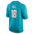M.Dolphins #18 Chris Bell Aqua Game jersey BUTLER