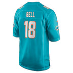 M.Dolphins #18 Chris Bell Aqua BUTLER Game Jersey
