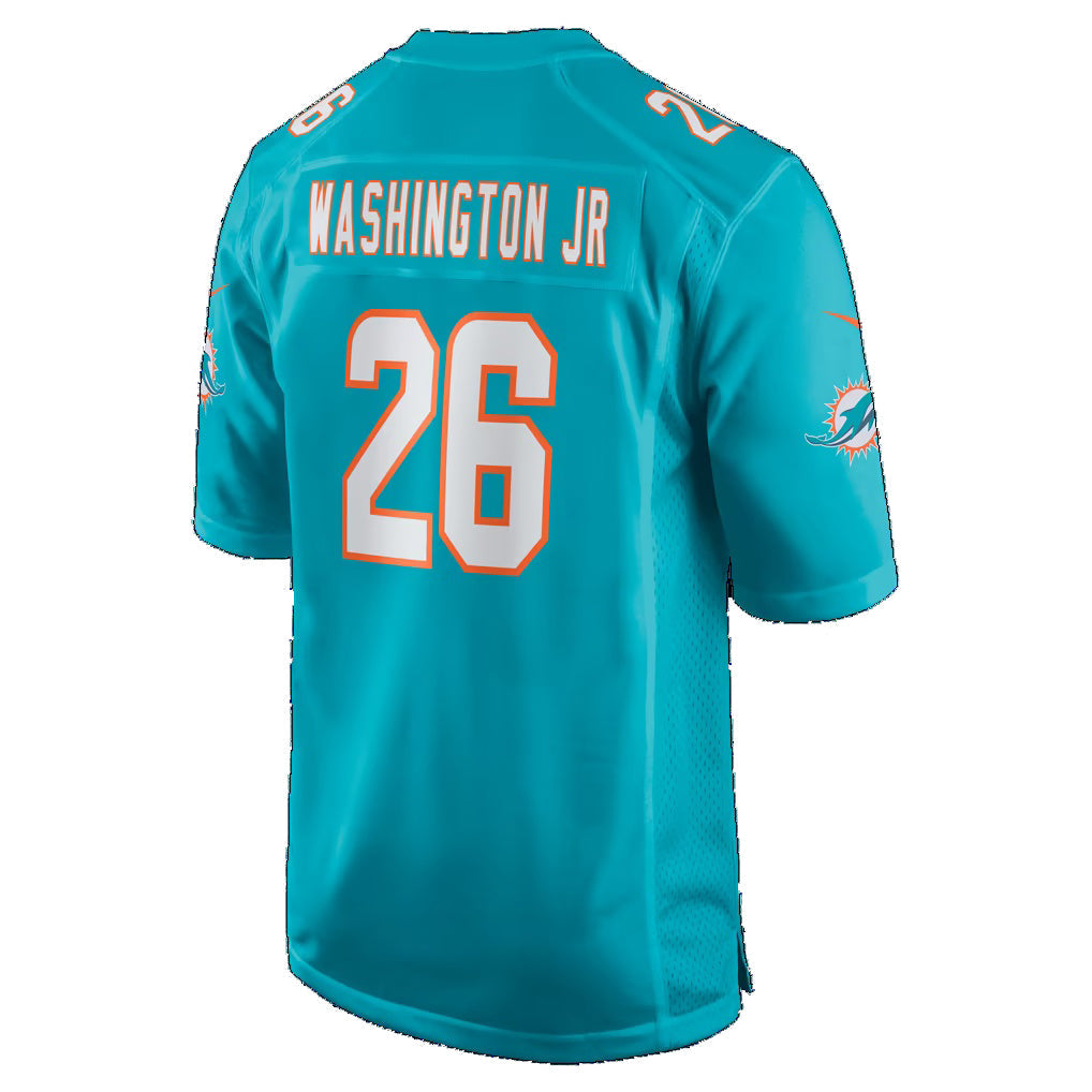 M.Dolphins #26 Carlos Washington Jr. Aqua Team Game jersey BUTLER