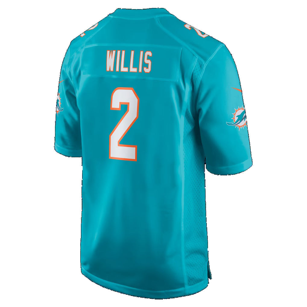 M.Dolphins #2 Malik Willis Aqua Game jersey BUTLER