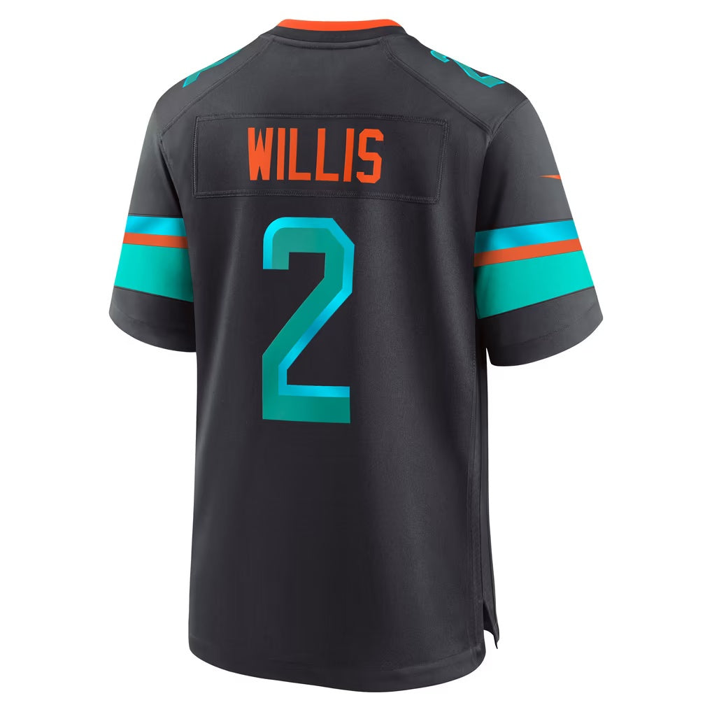 M.Dolphins #2 Malik Willis Pitch Blue BUTLER Rivalries Collection Game Jersey