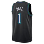 M.Timberwolves #1 LaMelo Ball Black Statement Edition Swingman Basketball Jersey BUTLER