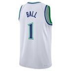 M.Timberwolves #1 LaMelo Ball White Association Edition Swingman Basketball Jersey BUTLER