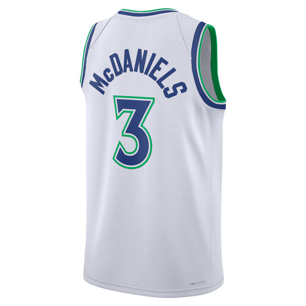 M.Timberwolves #3 Jaden McDaniels White Association Edition Swingman Basketball Jersey BUTLER