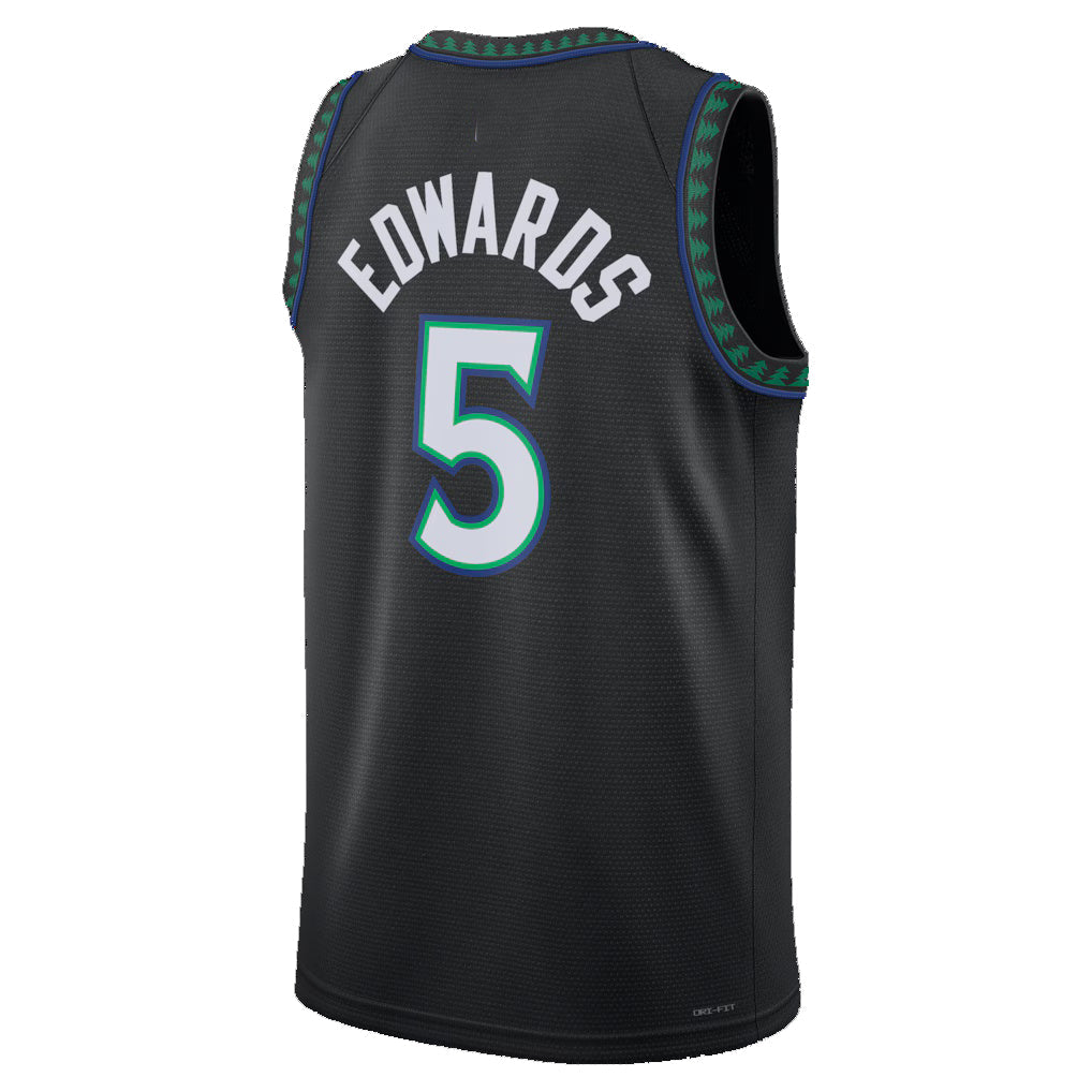 M.Timberwolves #5 Anthony Edwards Black Statement Edition Swingman Basketball Jersey BUTLER