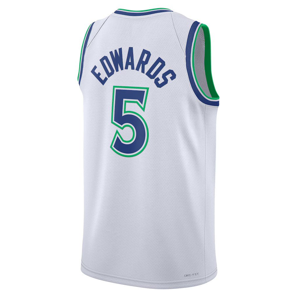 M.Timberwolves #5 Anthony Edwards White Association Edition Swingman Basketball Jersey BUTLER