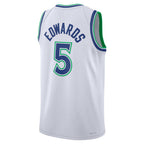 M.Timberwolves #5 Anthony Edwards White Association Edition Swingman Basketball Jersey BUTLER