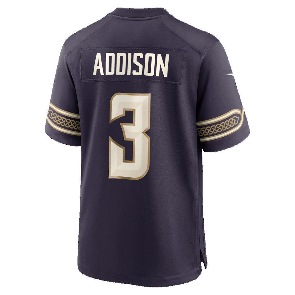MN.Vikings #3 Jordan Addison Purple 2026 Rivalries Collection Game Jersey BUTLER