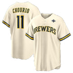 Milwaukee Brewers #11 Jackson Chourio Cream 2026 World Series Home Replica Jersey BUTLER
