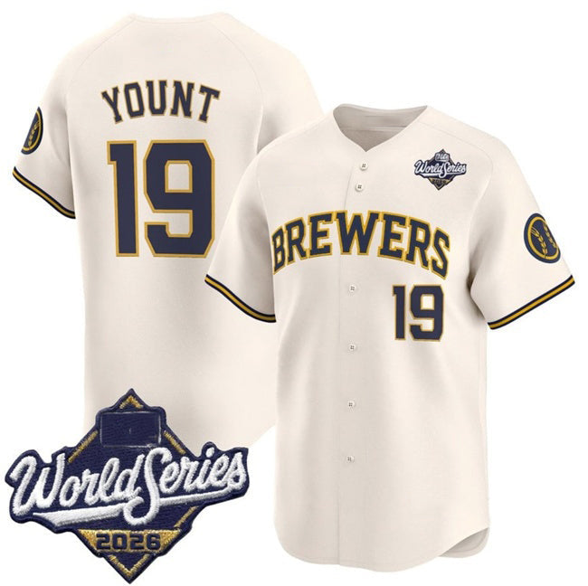 Milwaukee Brewers #19 Robin Yount Cream 2026 World Series Limited Stitched Jersey BUTLER