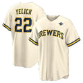 Milwaukee Brewers #22 Christian Yelich Cream 2026 World Series Home Replica Jersey BUTLER
