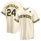 Milwaukee Brewers #24 William Contreras Cream 2026 World Series Home Replica Jersey BUTLER