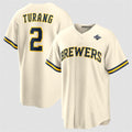 Milwaukee Brewers #2 Brice Turang Cream 2026 World Series Cool Base Stitched Jersey BUTLER