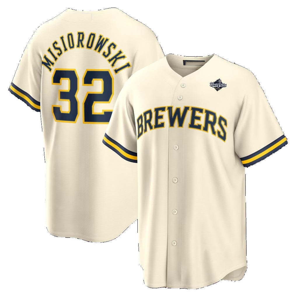 Milwaukee Brewers #32 Jacob Misiorowski Cream 2026 World Series Home Replica Jersey BUTLER