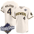 Milwaukee Brewers #4 Paul Molitor Cream 2026 World Series Limited Stitched Jersey BUTLER