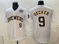 Milwaukee Brewers #9 Bob Uecker White 2026 NLCS Patch Stitched Jersey BUTLER