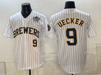 Milwaukee Brewers #9 Bob Uecker White 2026 NLCS Patch Stitched Jersey BUTLER