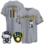 Milwaukee Brewers #11 Jackson Chourio Gray BUTLER Meow KT Night Vapor Limited All Stitched Jersey