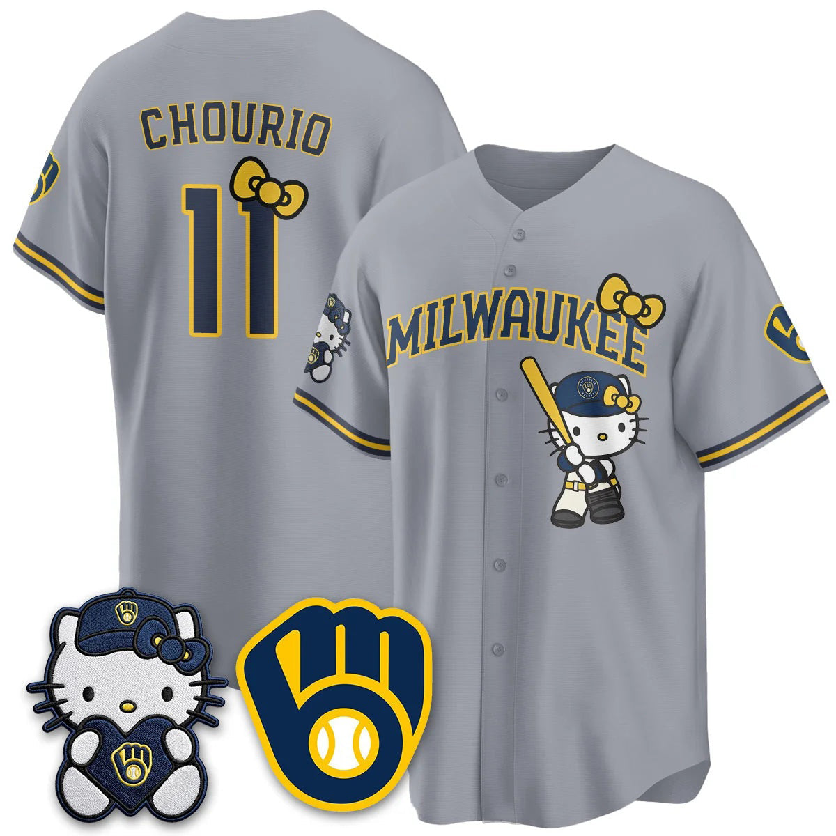 Milwaukee Brewers #11 Jackson Chourio Gray BUTLER Meow KT Night Vapor Limited All Stitched Jersey