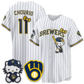 Milwaukee Brewers #11 Jackson Chourio White BUTLER Meow KT Night Vapor Limited All Stitched Jersey