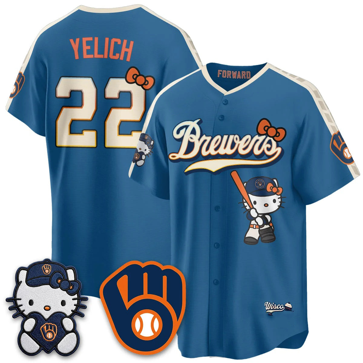 Milwaukee Brewers #22 Christian Yelich Mineral Blue BUTLER Meow KT Night Vapor Limited All Stitched Jersey
