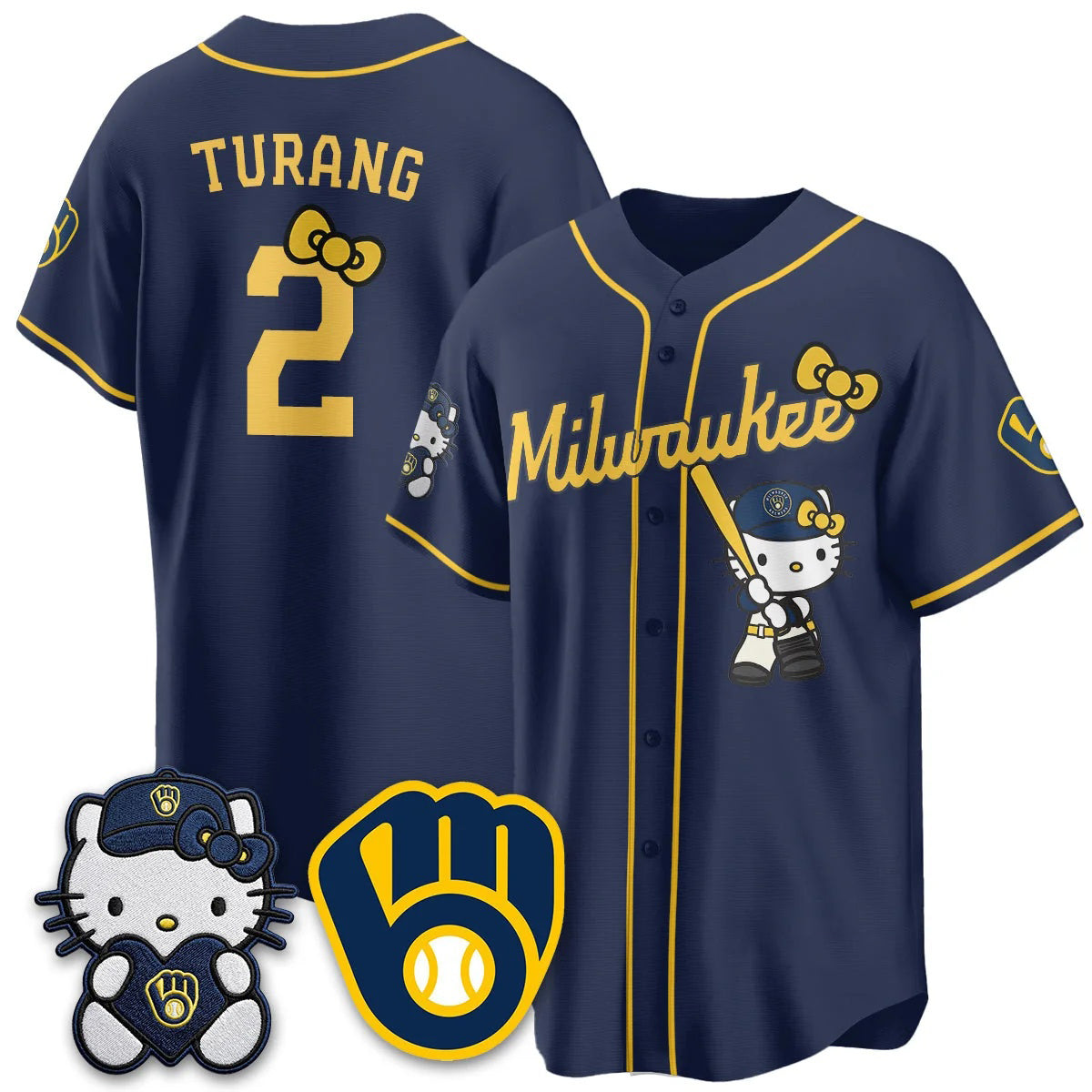 Milwaukee Brewers #2 Brice Turang Mineral Navy BUTLER KT Night Vapor Limited All Stitched Jersey