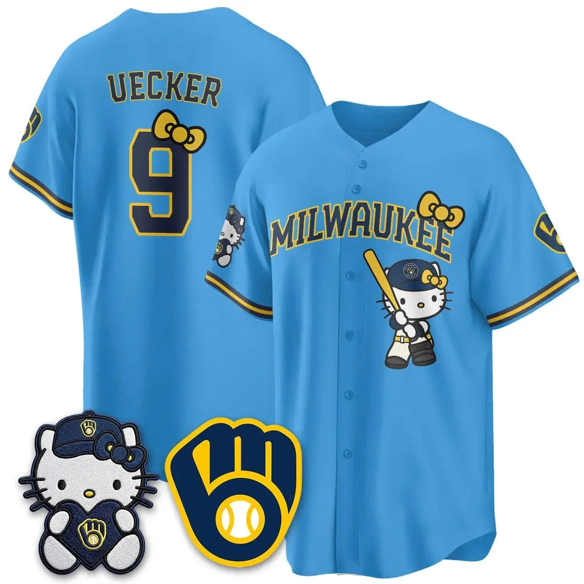 Milwaukee Brewers #9 Bob Uecker Blue BUTLER Meow KT Night Vapor Limited All Stitched Jersey